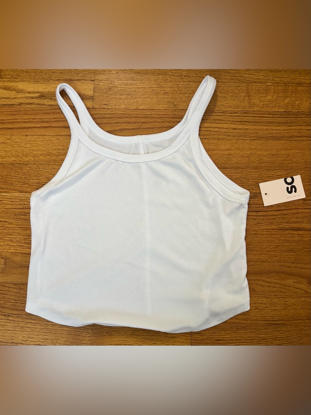 SO Ribbed Crop Tank Top Women’s XL White Shirt Casualwear Camisole New